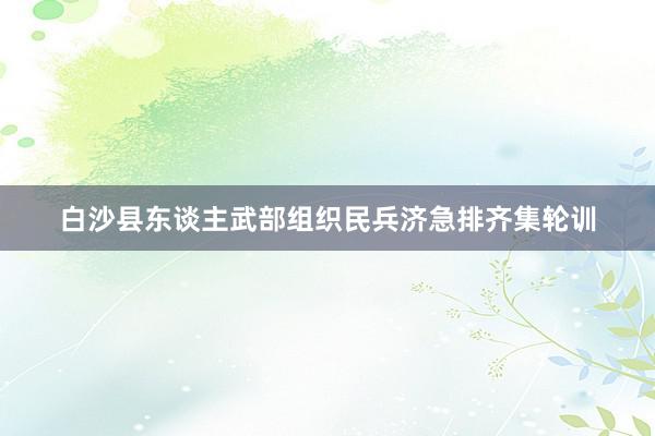 白沙县东谈主武部组织民兵济急排齐集轮训