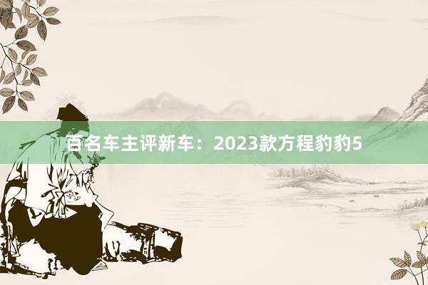 百名车主评新车：2023款方程豹豹5