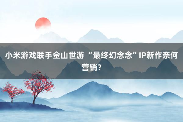 小米游戏联手金山世游 “最终幻念念”IP新作奈何营销？