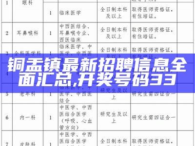 铜盂镇最新招聘信息全面汇总,开奖号码33